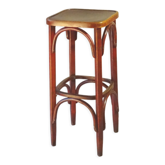 Fischel bar stool 1930, square, wooden seat