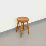 Vintage solid oak stool from the 50s 60s
