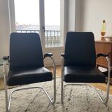 Fauteuils Cuir noir  RS7 de Mauser Werke années 30