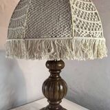 Macrame lampshade lamp