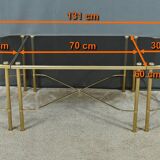 Tripartite Glass Coffee Table, Maison Baguès style – 1950