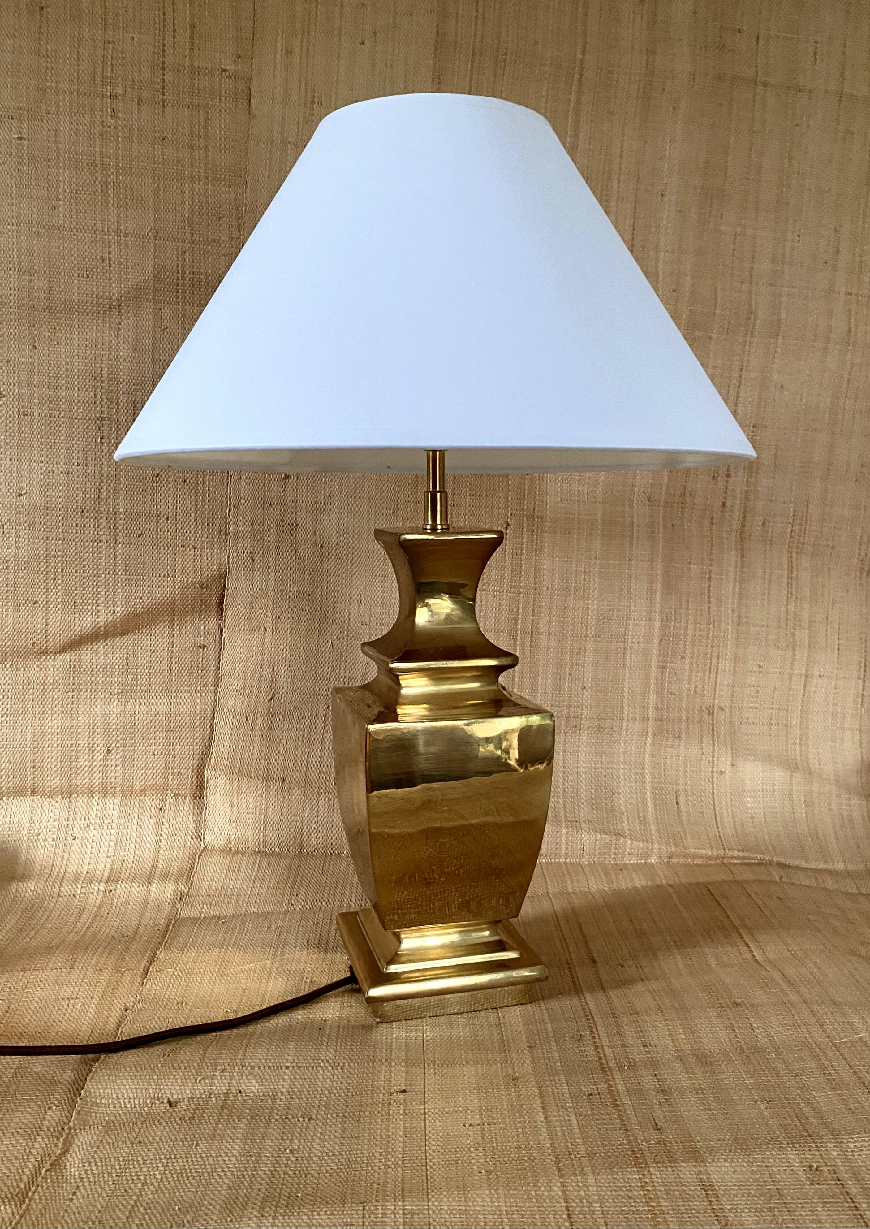 Lampe Regina 1970,  câble tissu 2 M, abat-jour coton