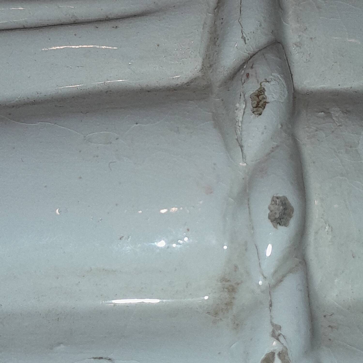 Porte-parapluie vintage italien en céramique blanche style bambou