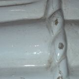 Porte-parapluie vintage italien en céramique blanche style bambou