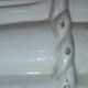 Vintage Italian white ceramic bamboo style umbrella stand
