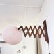 Scandinavian teak accordion wall lamp – 1960s cocoon shade