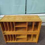 Ensemble de 2 meuble de rangement en bois range vinyle