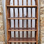 Bookcase bamboo and rattan shelves, Maugrion for Roche Bobois, 80s