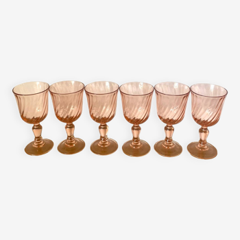 Rosaline white wine glasses - Luminarc - Arcoroc - vintage