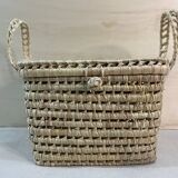 40cm rectangular storage trunk in palm leaves doum