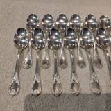 12 silver-plated metal teaspoons by Christofle Marly, 13.6cm