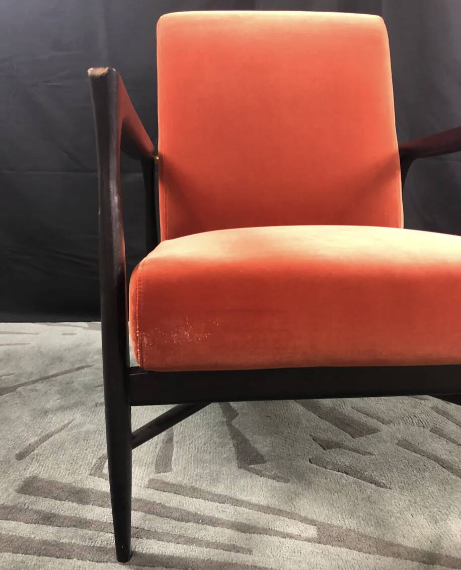 Fauteuil flottant en velours fox RED EDITION