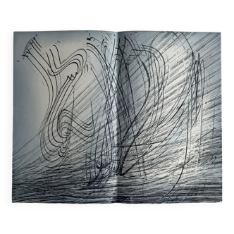 Hans hartung, gm 1973-10 / elegy of the trade winds pl. ii, 1978 (rmm 370). etching signed in pencil