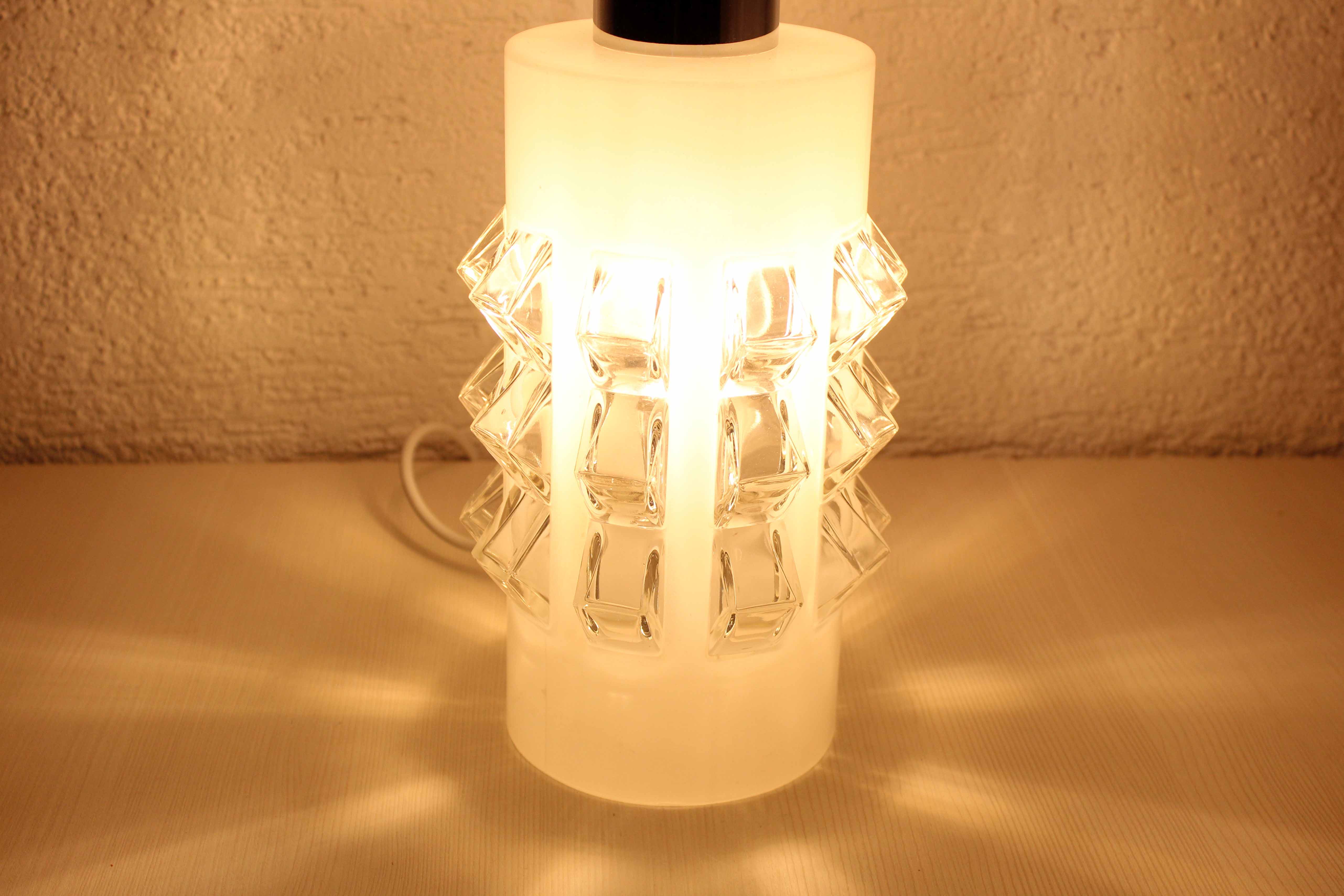 Glass table lamp 1970