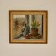 Huile sur toile suédoise originale « Nature morte à la plante en pot »