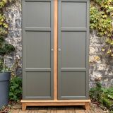 Parisian solid oak wardrobe 1960