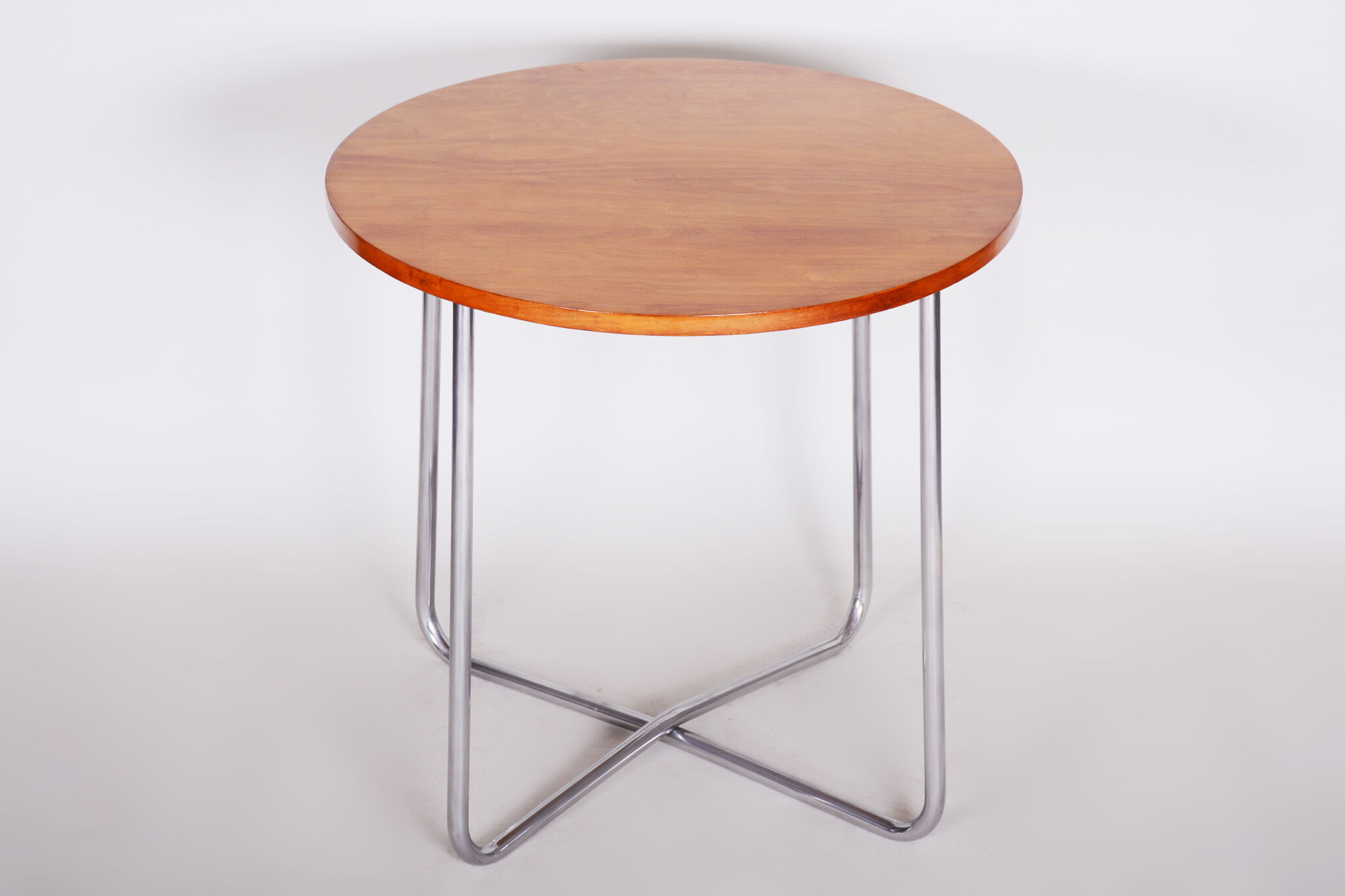 Bauhaus round table made by Vichr & Co in 1930s Czechia