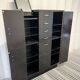 Vintage black Formica cabinet from the 60s