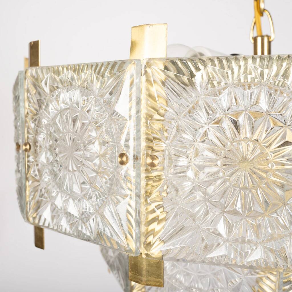 Glass chandelier by Jaroslav Bejvl
