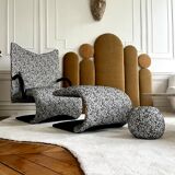Armchair set and footrest vintage design line Roset Zen