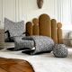 Armchair set and footrest vintage design line Roset Zen