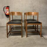 Set of four vintage chairs with retro design skai seats