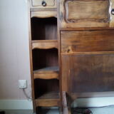 Louis XV style bed / regency in solid wood stained with cozy headboard.
