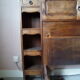 Louis XV style bed / regency in solid wood stained with cozy headboard.