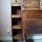 Louis XV style bed / regency in solid wood stained with cozy headboard.