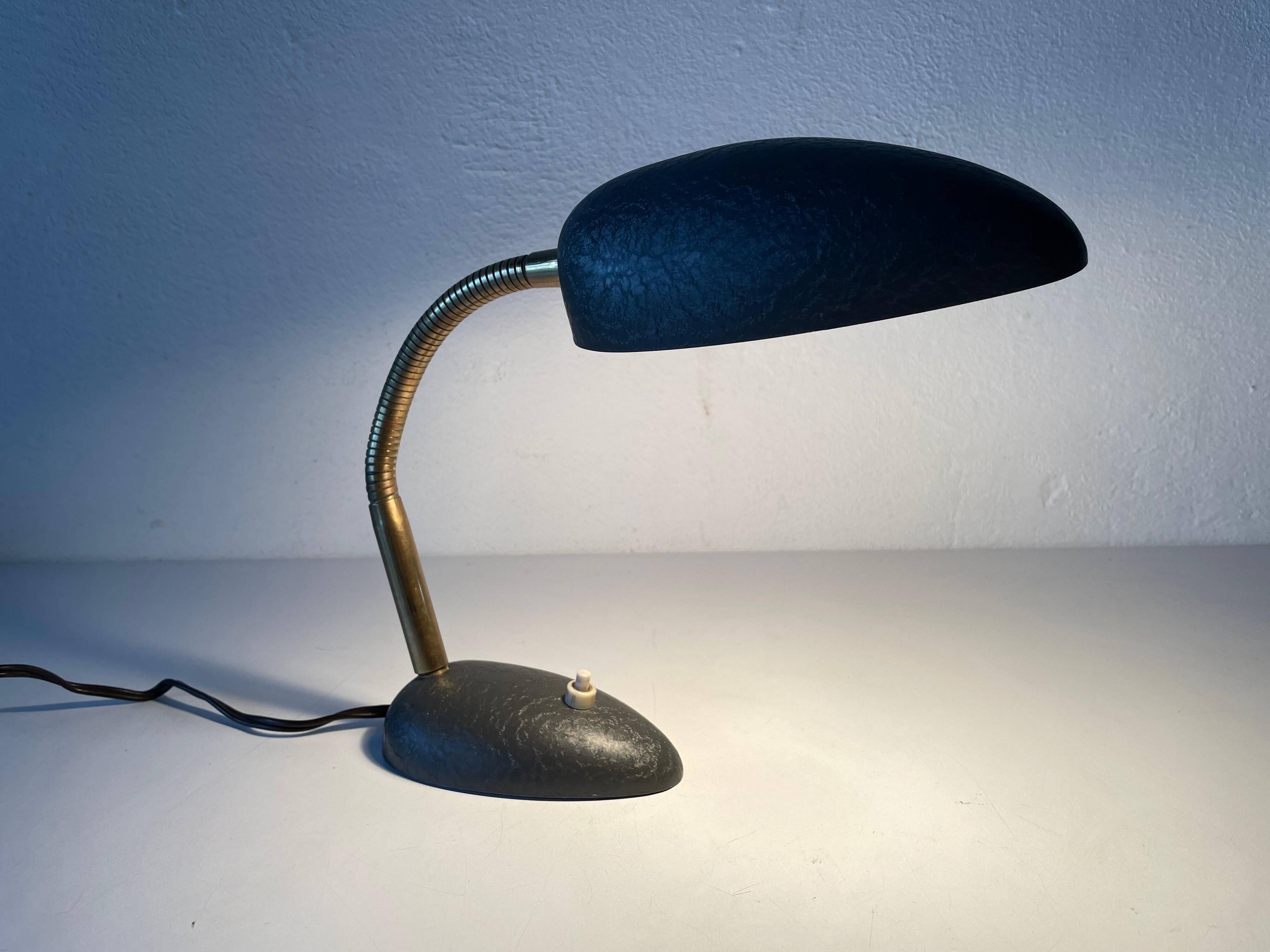 Mid-century grey metal desk lamp, 1960s, Germany