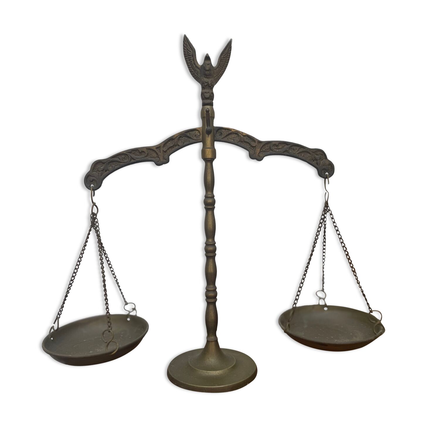 Antique brass trebuchet scale