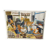 School poster "mid" at the baker's and at the hairdresser