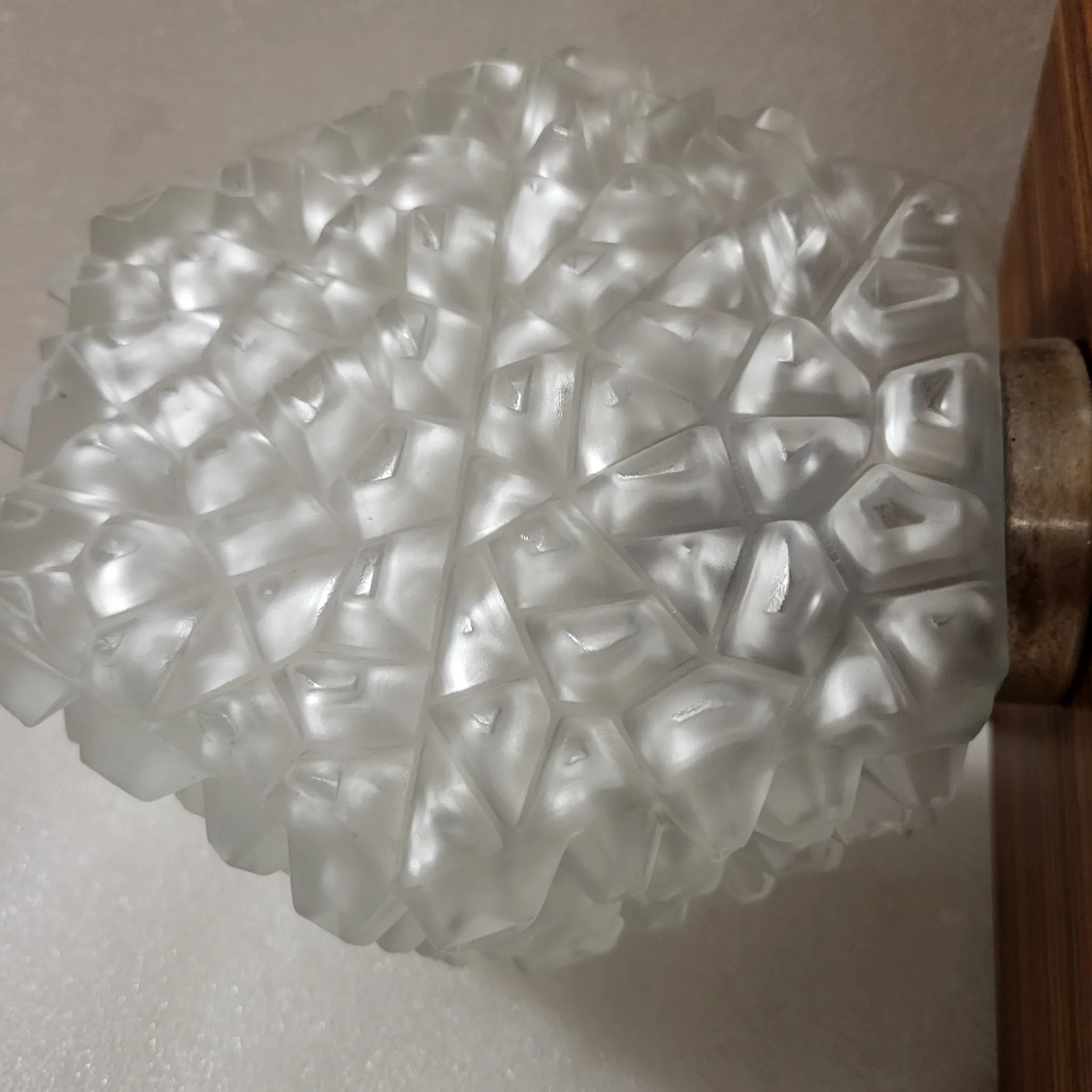Set of 3 Temde Leuchten wall lights, Teck and frosted glass, 1950-60.