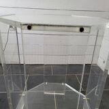 Octagonal side table in transparent plexiglass from the 70s