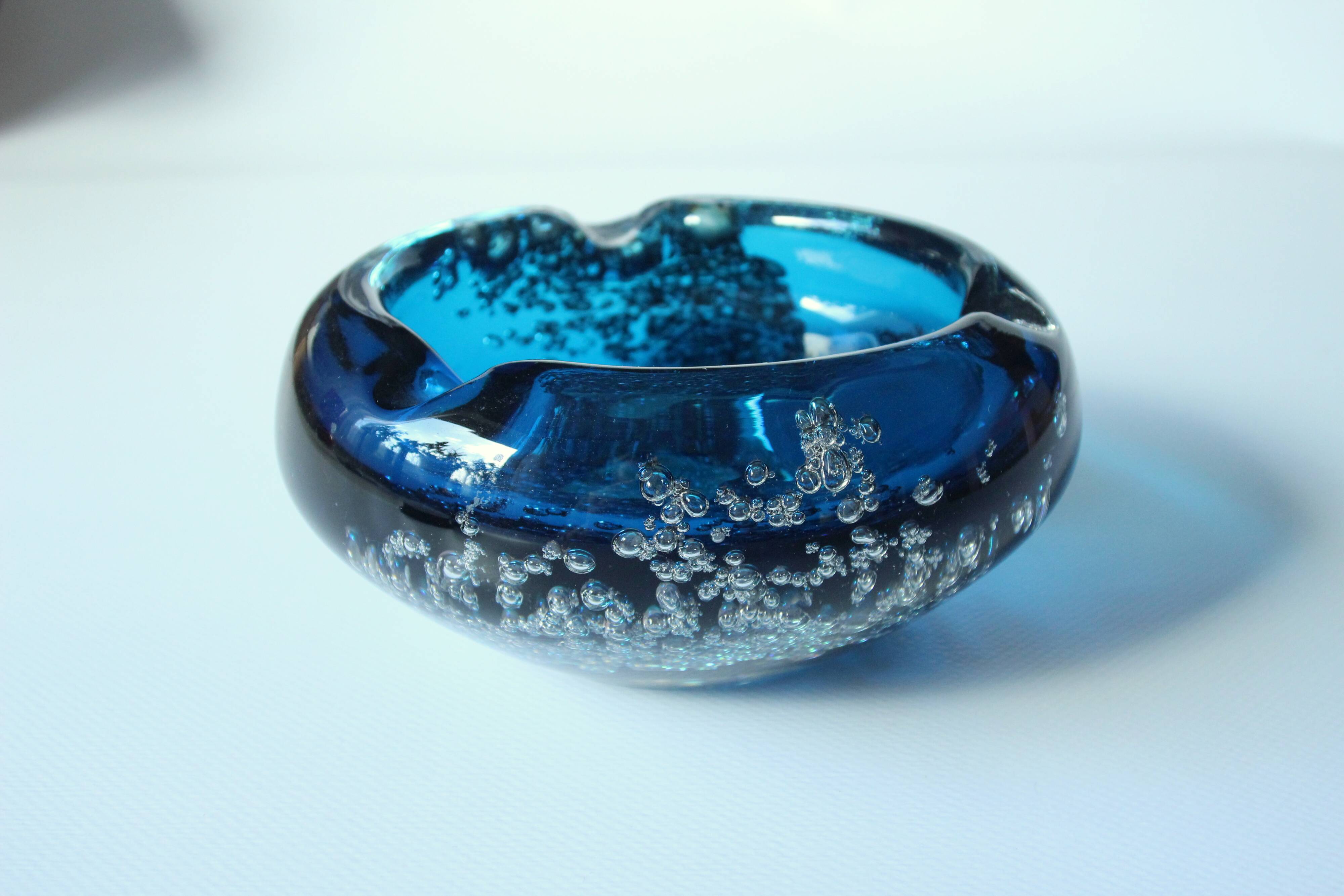 Cendrier en verre de Murano des années 70