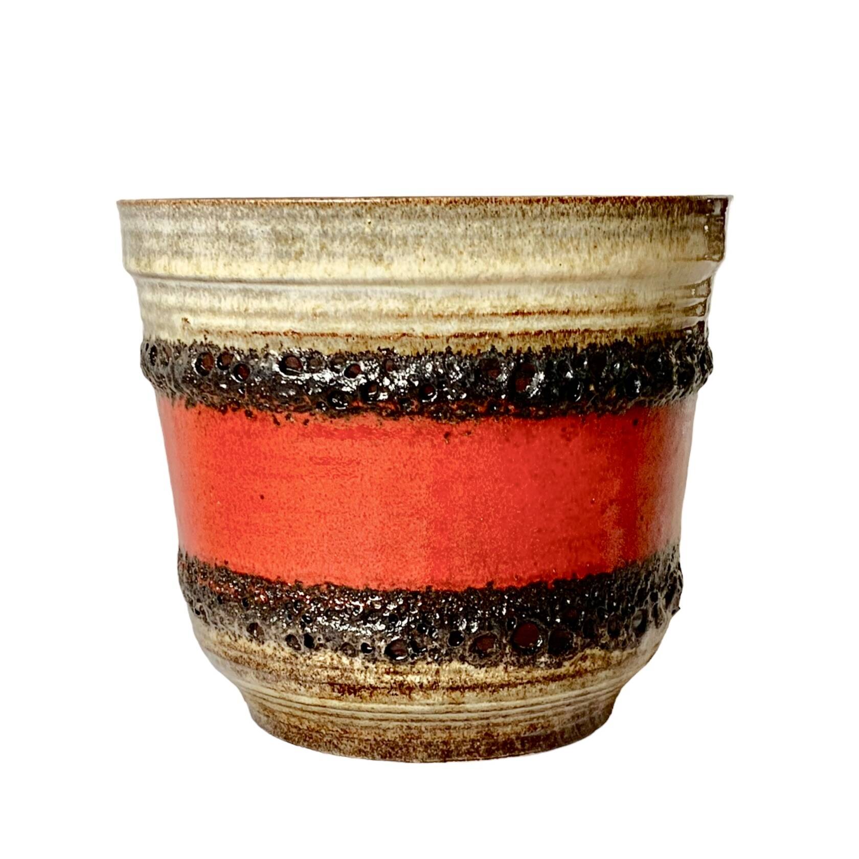 Large Bay Keramik plant pot - West Germany - Fat Lava - 633 22