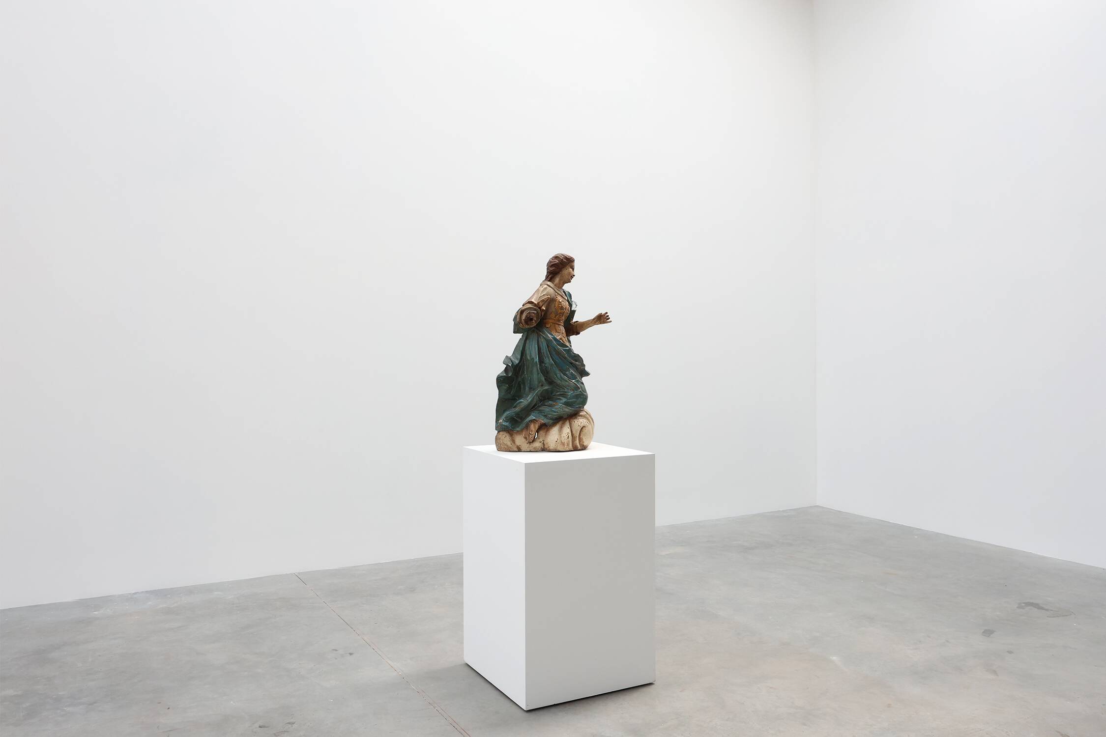 French 18th Century Religious Statue of the Virgin Mary on a cloud