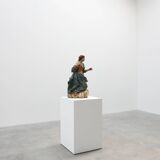 French 18th Century Religious Statue of the Virgin Mary on a cloud