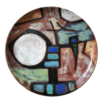 Plat assiette en céramique émaillée vallauris