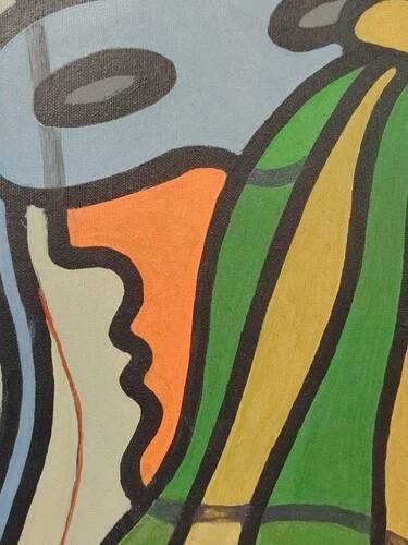 Oil painting on canvas "mask" franco prayer (1924) 50 x 60 cm
