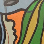 Oil painting on canvas "mask" franco prayer (1924) 50 x 60 cm