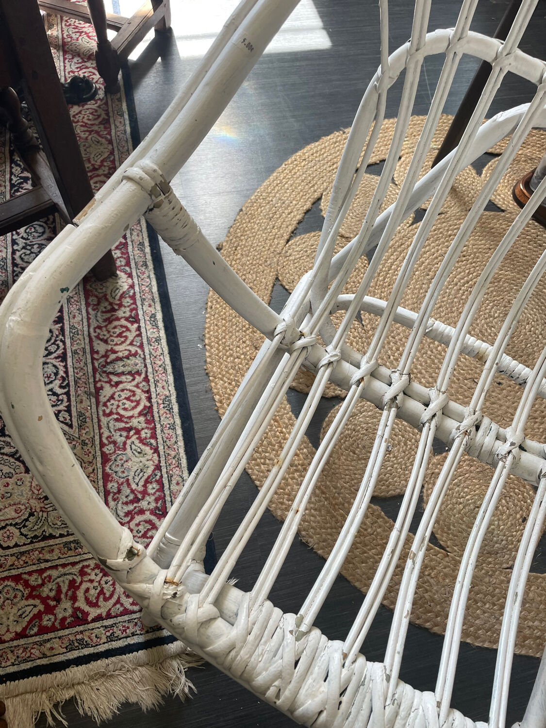 White rattan armchair