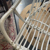 Fauteuil rotin blanc