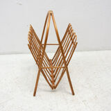 Mid century rattan magazine rack by Jan Kalous for ÚLUV, 1960´s, Czechoslovakia