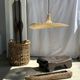 Small suspension, rattan luminaire in hat shape D:60cm