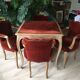 Table de jeu "Le Baiser à la reine" et ses 4 fauteuils Bridge