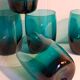 Six verres de verrier bleus paon vintages