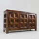 Vintage Spanish brutalist sideboard solid walnut wood 1960s