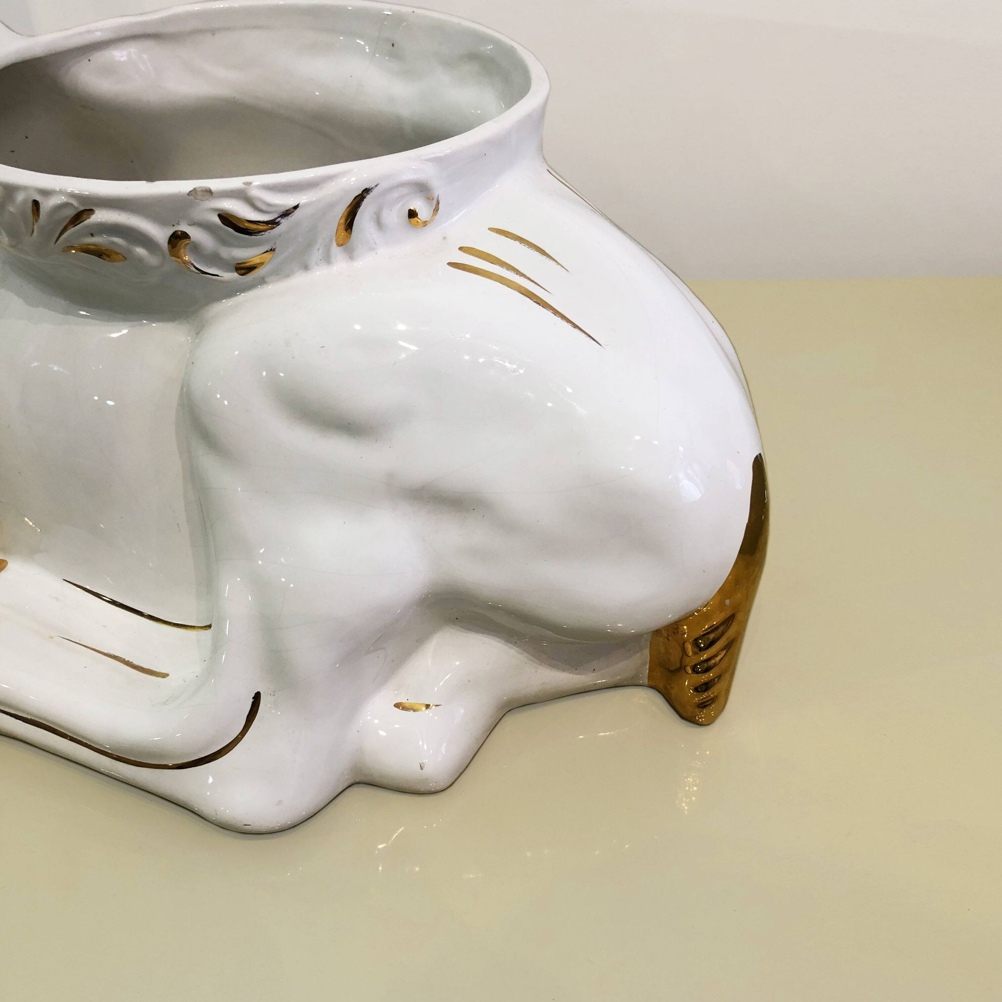 Vintage Italian Antica Athena Deer Faun Ceramic Flower Planter c.1980s