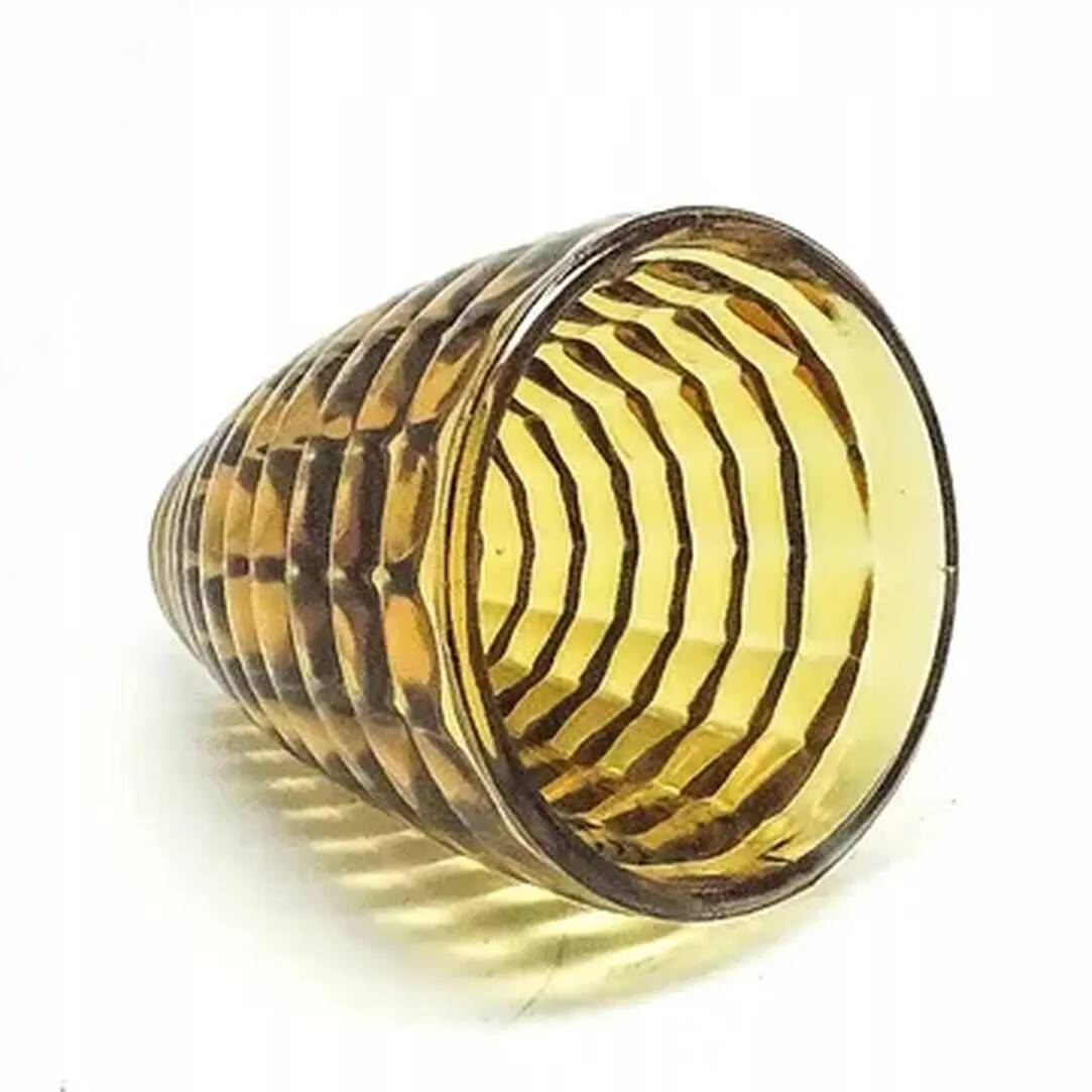Optical vase, Polish modernism, yellow glass, Ząbkowice, Poland, 1970s